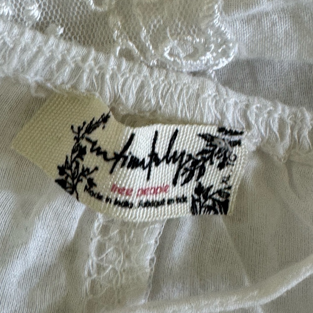 Free People White and Blue Lace Trim romper - Picture 7 of 9